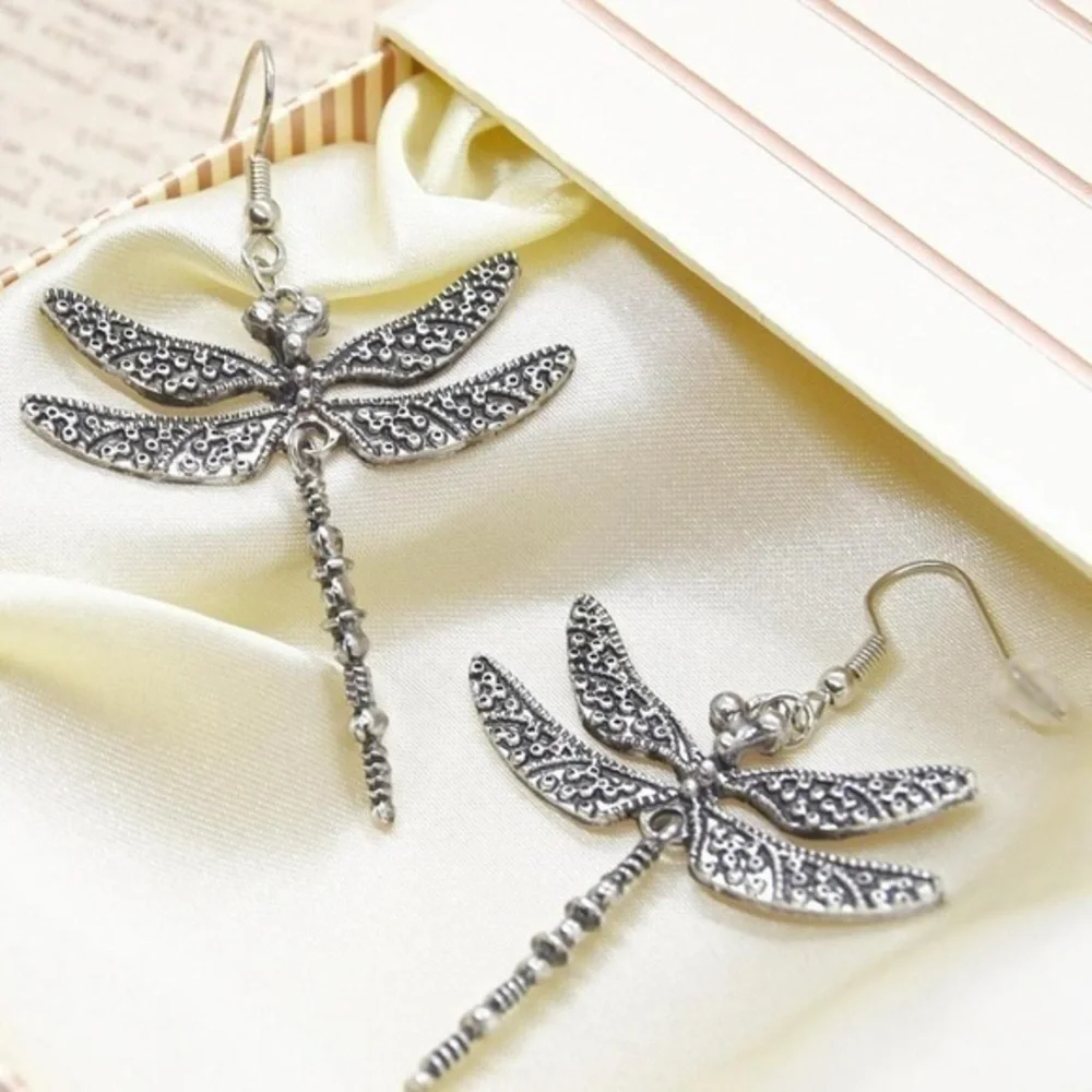 Silver Dragonfly Earrings